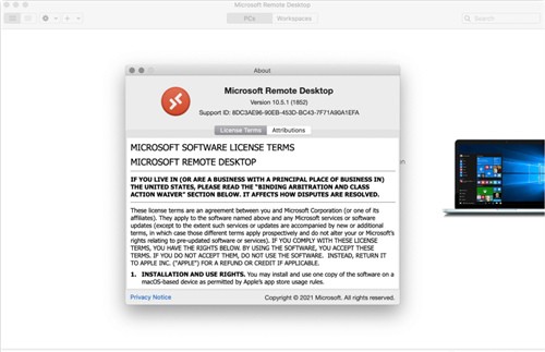 Microsoft Remote Desktop for mac