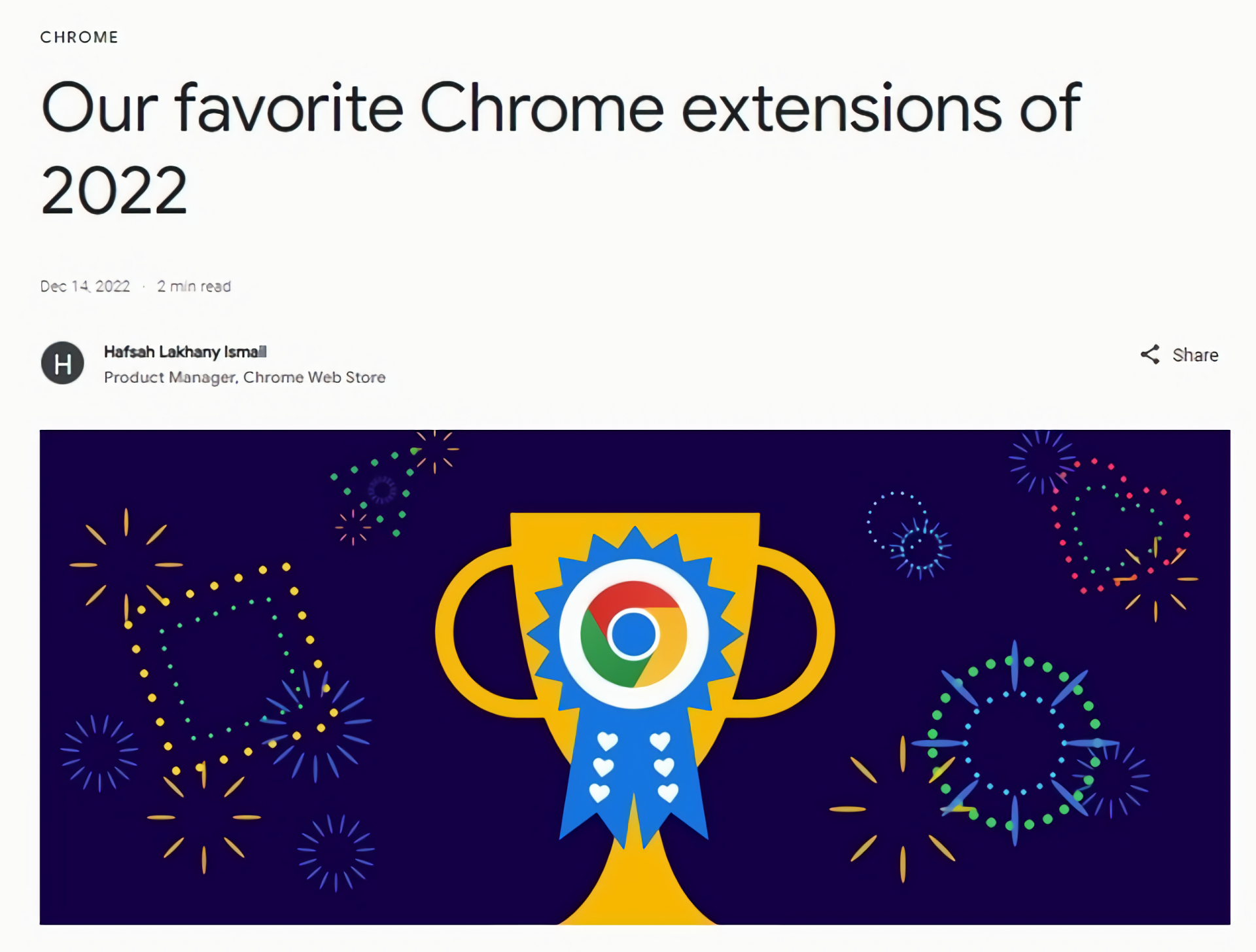 谷歌公布最受欢迎Chrome扩展程序